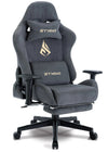 Hydrix® Gaming Stoel met Voetsteun - Gaming Chair - Grijs - Ergonomisch - Verstelbaar Lendenkussen - Hoofdsteunkussen - 56x47x126-135