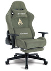 Hydrix® Gaming Stoel met Voetsteun - Gaming Chair - Groen - Ergonomisch - Verstelbaar Lendenkussen - Hoofdsteunkussen - 56x47x126-135