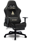 Hydrix® Gaming Stoel met Voetsteun - Gaming Chair - Zwart - Ergonomisch - Verstelbaar Lendenkussen - Hoofdsteunkussen - 56x47x126-135